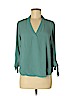 Miami 100% Polyester Green Long Sleeve Blouse Size M - photo 1