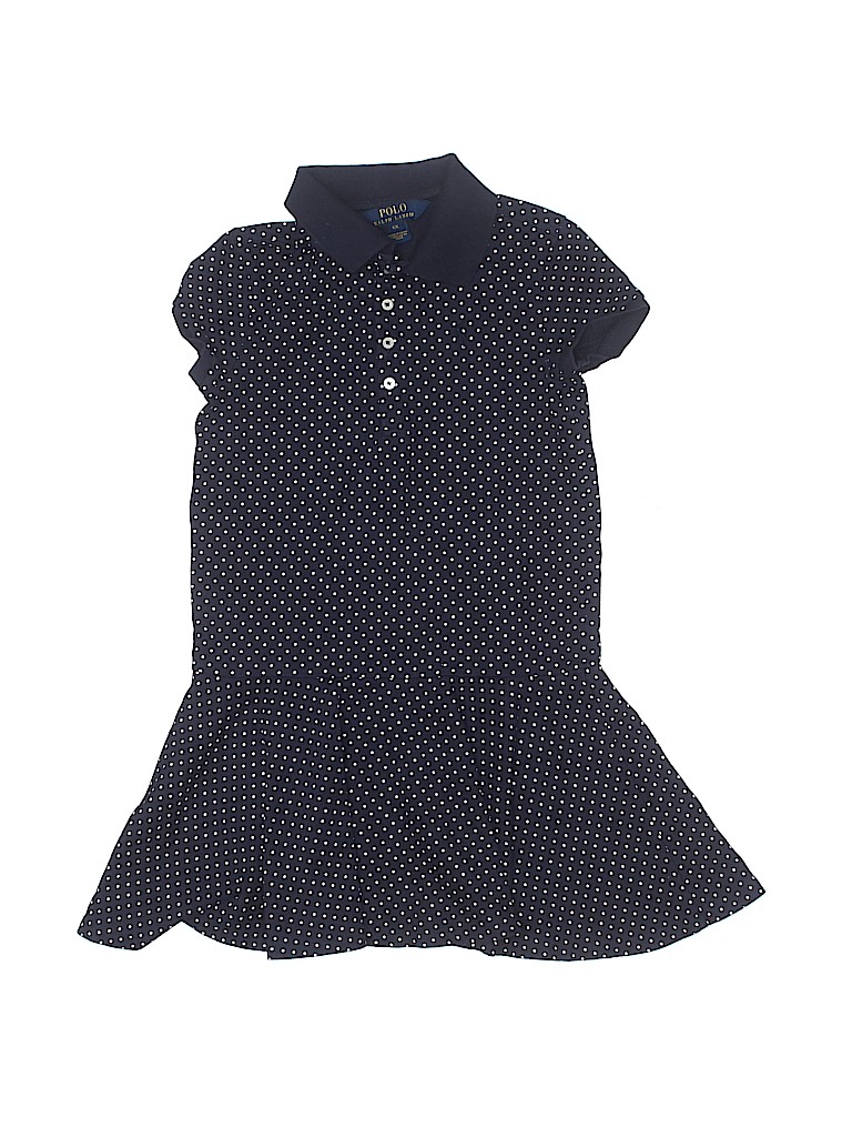Polo by Ralph Lauren Polka Dots Blue Dress Size 6X - photo 1
