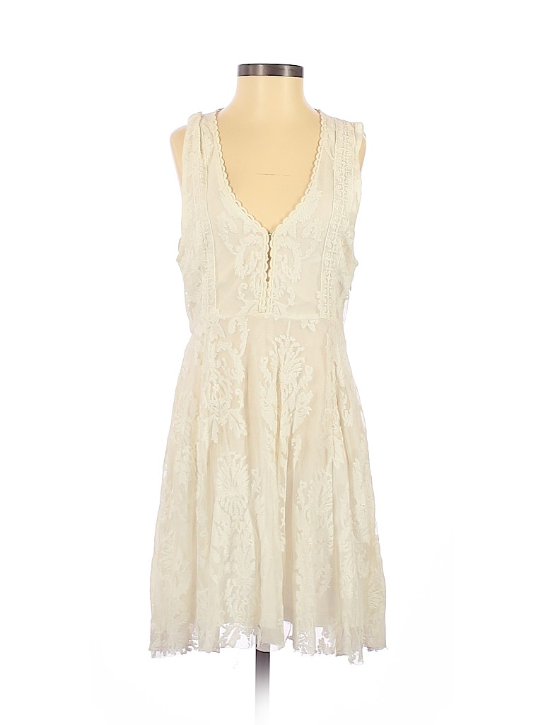 Free People 100% Nylon White Casual Dress Size 0 - photo 1