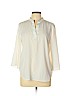 Ann Taylor 100% Polyester Ivory 3/4 Sleeve Blouse Size L (petite) - photo 1