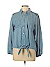 Chico's 100% Tencel Lyocell Blue Long Sleeve Button-Down Shirt Size Med (1) - photo 1