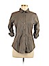 Theory Gray 3/4 Sleeve Button-Down Shirt Size M - photo 1