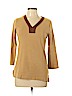 Lauren by Ralph Lauren 100% Cotton Tan 3/4 Sleeve Top Size M - photo 1