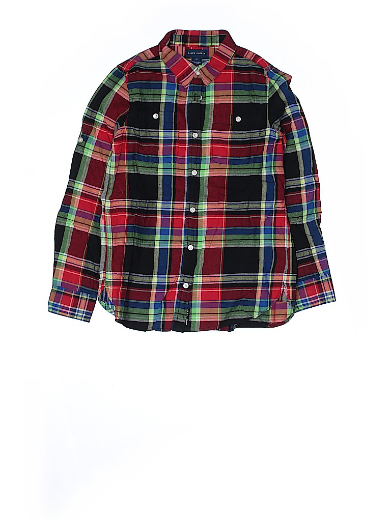 Ralph Lauren 100% Cotton Red Long Sleeve Button-Down Shirt Size 10 - photo 1