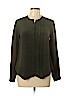 Derek Lam 100% Silk Green Long Sleeve Silk Top Size 8 - photo 1