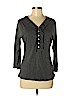 Charter Club 100% Cotton Gray 3/4 Sleeve Top Size M (petite) - photo 1