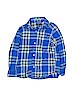 Gap Kids 100% Cotton Checkered-gingham Blue Long Sleeve Button-Down Shirt Size S (kids) - photo 1