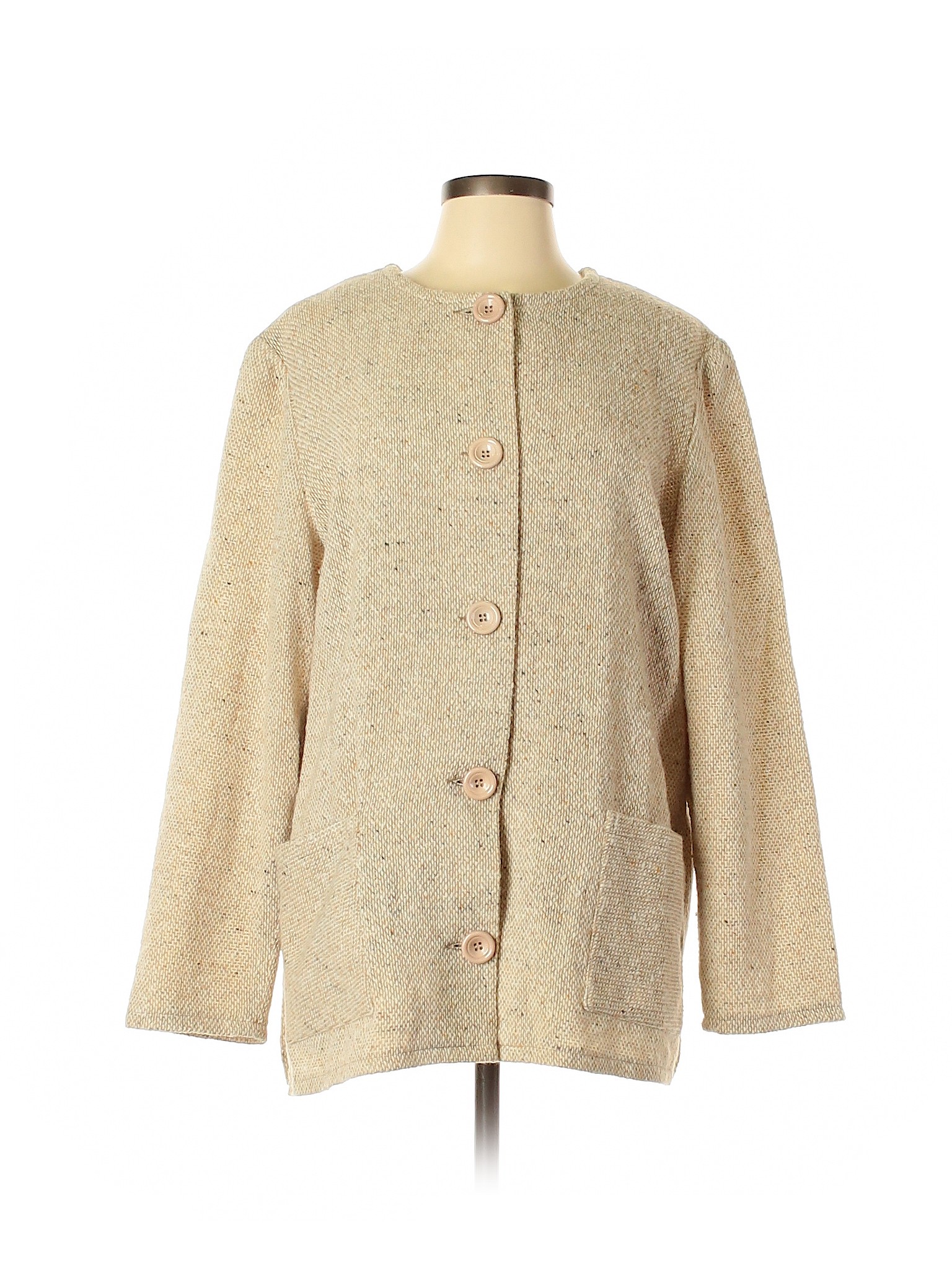 Boyne Valley Weavers Floral Tan Wool Cardigan Size L - 90% off | thredUP