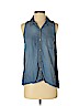 Splendid 100% Tencel Blue Sleeveless Button-Down Shirt Size S - photo 1