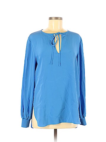 Tibi Long Sleeve Silk Top (view 1)