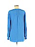Tibi 100% Silk Blue Long Sleeve Silk Top Size 4 - photo 2