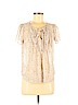 Ann Taylor LOFT 100% Polyester Ivory Short Sleeve Blouse Size S (petite) - photo 1