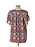 Ann Taylor LOFT 100% Polyester Pink Short Sleeve Blouse Size L - photo 2