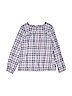 Lands' End 100% Wool Checkered-gingham Plaid Purple Long Sleeve Blouse Size 14 - photo 1