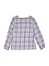 Lands' End 100% Wool Checkered-gingham Plaid Purple Long Sleeve Blouse Size 14 - photo 2