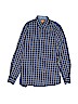 Tallia 100% Cotton Checkered-gingham Blue Long Sleeve Button-Down Shirt Size 14 - photo 1