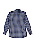 Tallia 100% Cotton Checkered-gingham Blue Long Sleeve Button-Down Shirt Size 14 - photo 2
