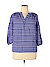 Kenar 100% Rayon Blue 3/4 Sleeve Blouse Size XL - photo 1