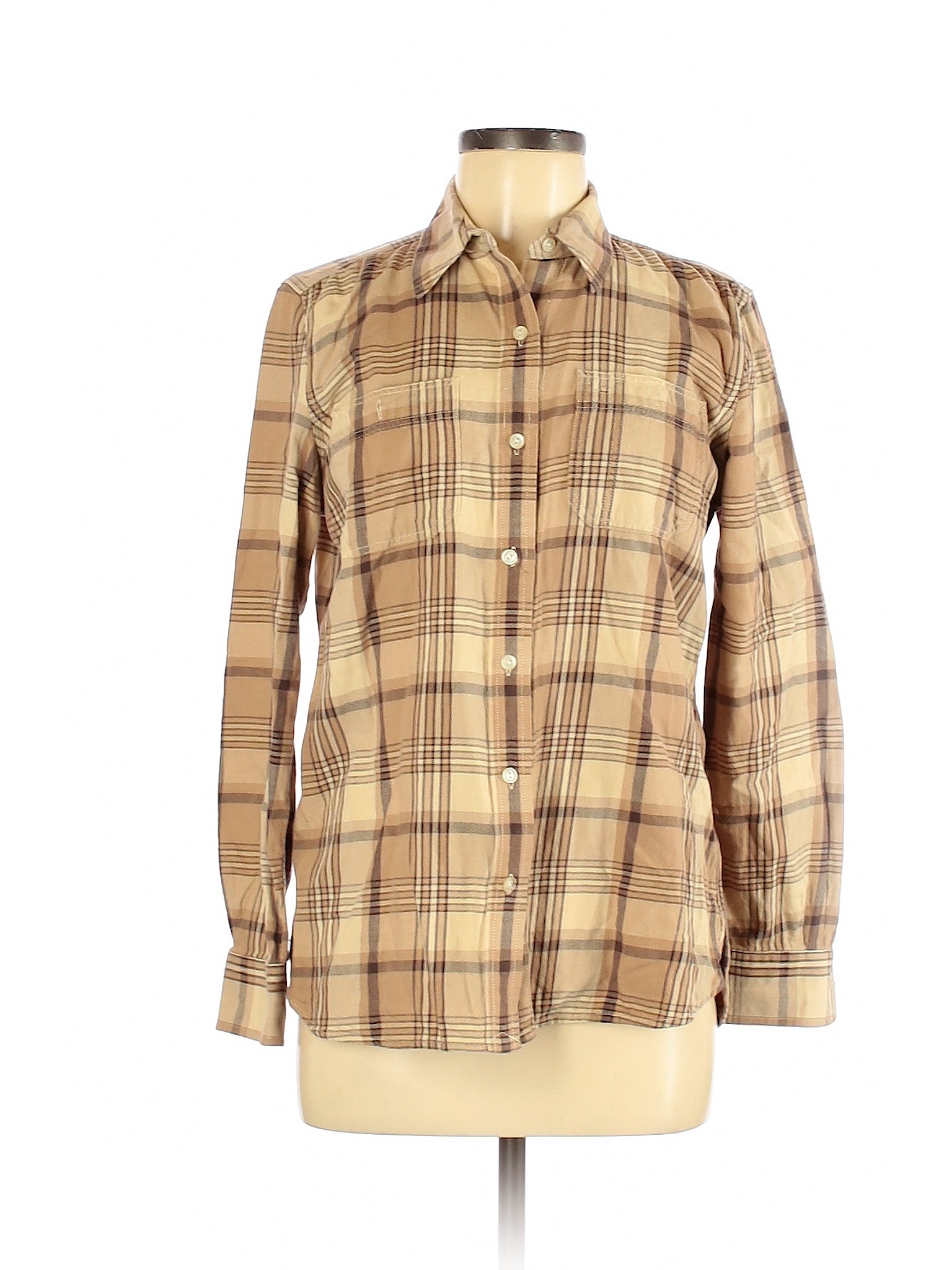 Lauren by Ralph Lauren Women Brown Long Sleeve Button-Down Shirt M | eBay