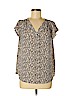 Apt. 9 100% Polyester Ivory Short Sleeve Blouse Size M (petite) - photo 1