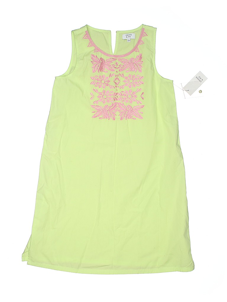 Crown & Ivy 100% Cotton Solid Green Dress Size 12 - photo 1