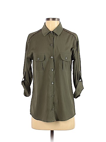 Aqua Long Sleeve Blouse (view 1)