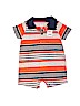 Just One You 100% Cotton Stripes Orange Short Sleeve Button-Down Shirt 0-3 MO / 3 MO - photo 1