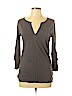 Lucky Brand Gray 3/4 Sleeve Top Size M - photo 1