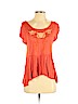 Free People 100% Viscose Orange Short Sleeve Top Size XS - photo 1