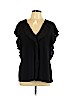 H By Halston Black Short Sleeve Top Size L - photo 1