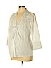 A Pea in the Pod 100% Cotton White 3/4 Sleeve Button-Down Shirt Size L - photo 1