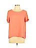 Ann Taylor LOFT Outlet Pink Short Sleeve Blouse Size L (petite) - photo 1