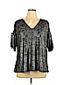 City Chic Silver Short Sleeve Top Size 16 Plus (S) - photo 1