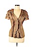 Armani Collezioni 100% Silk Brown Short Sleeve Silk Top Size 8 - photo 1