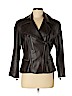 Donna Karan New York 100% Leather Brown Leather Jacket Size M - photo 1