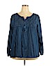 Lane Bryant Blue Long Sleeve Blouse Size 18 - 20 Plus - photo 1