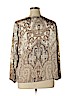 Chico's 100% Polyester Tan Long Sleeve Blouse Size XL Petite (3) - photo 2