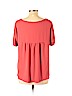 Ann Taylor LOFT 100% Polyester Orange Short Sleeve Blouse Size L (petite) - photo 2