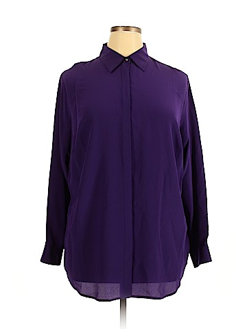Lauren by Ralph Lauren Long Sleeve Silk Top (view 1)