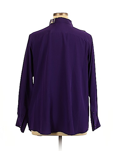 Lauren by Ralph Lauren Long Sleeve Silk Top (view 2)