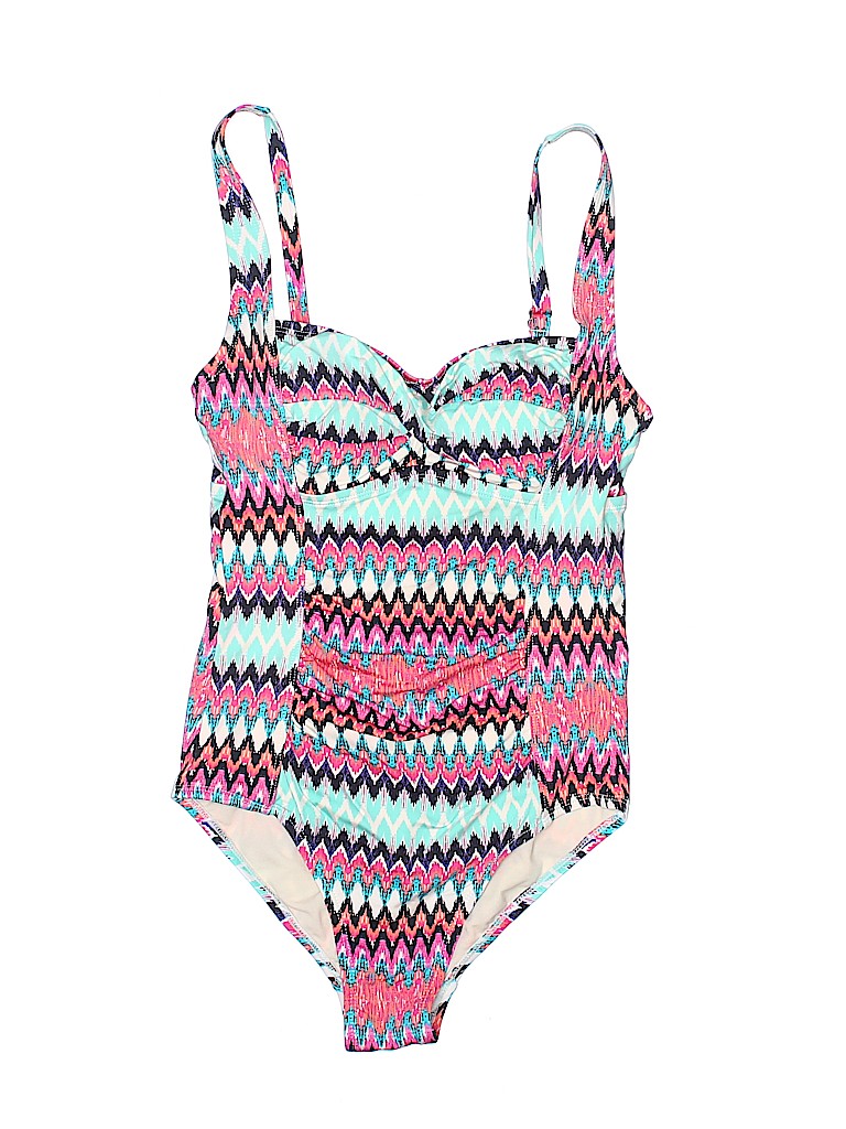 Merona Chevron-herringbone Pink One Piece Swimsuit Size S - 65% off ...
