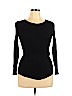 INC International Concepts Black Long Sleeve Top Size XL (petite) - photo 1
