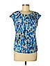 Ann Taylor Blue Short Sleeve Top Size M (petite) - photo 1