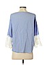 Zara 100% Cotton Blue 3/4 Sleeve Blouse Size S - photo 2