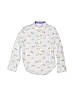 Cat & Jack 100% Cotton Print White Long Sleeve Button-Down Shirt Size 7 - 8 - photo 1