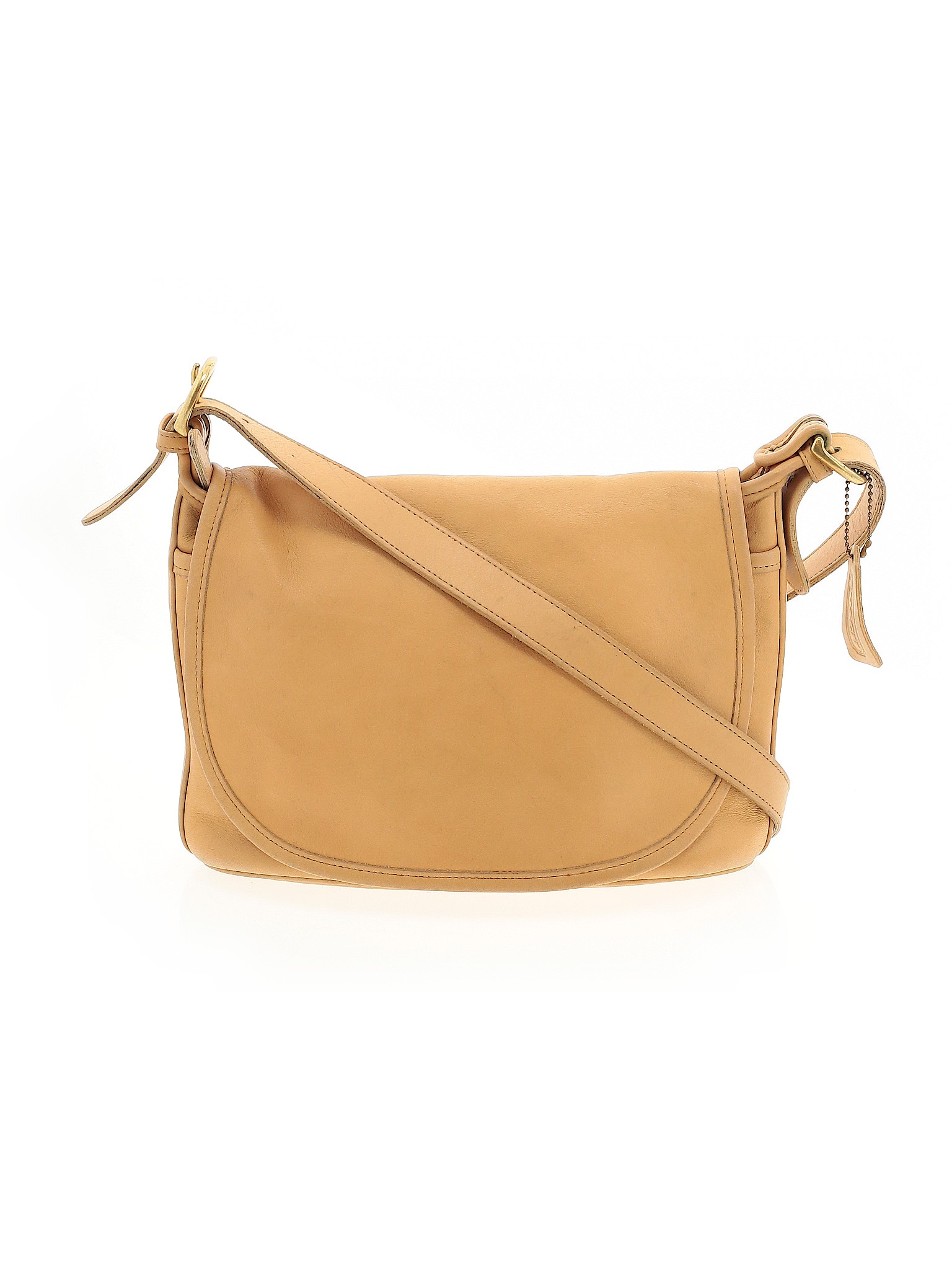 Coach 100 Leather Solid Tan Leather Crossbody Bag One Size 78 off