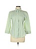 Faconnable Green 3/4 Sleeve Button-Down Shirt Size M - photo 1