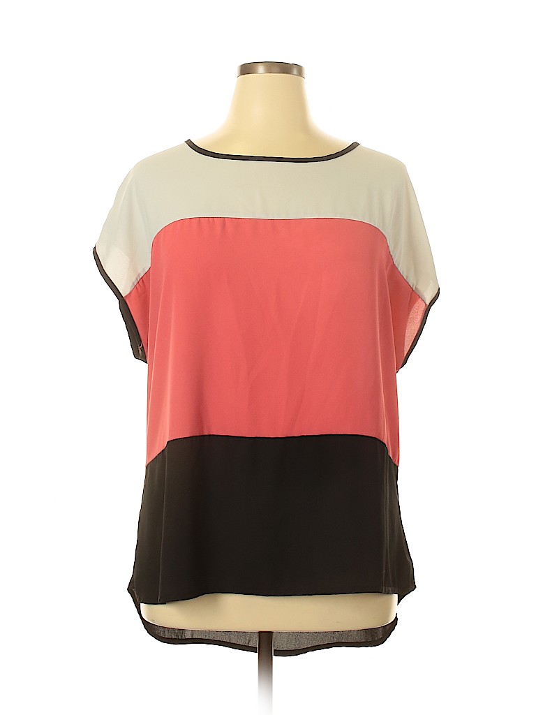 Ashley 100% Polyester Black Short Sleeve Blouse Size 18 - photo 1