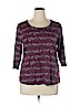 Lucky Brand 100% Cotton Purple 3/4 Sleeve T-Shirt Size 1X - photo 1
