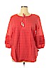 Isaac Mizrahi LIVE! 100% Cotton Red 3/4 Sleeve Blouse Size 16 - photo 1